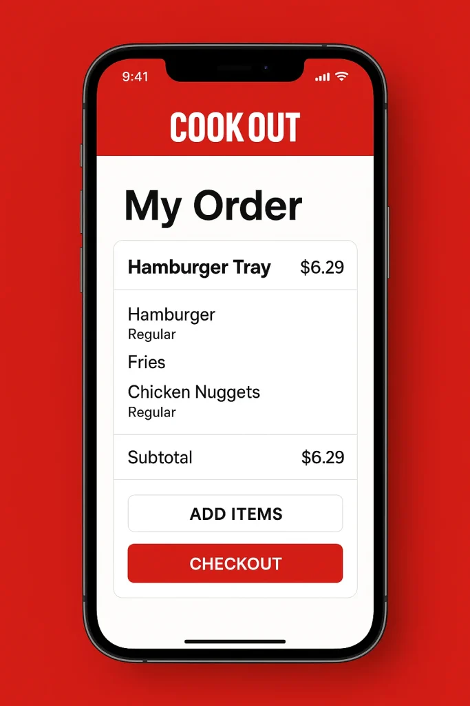 Cookout delivery app for iOS