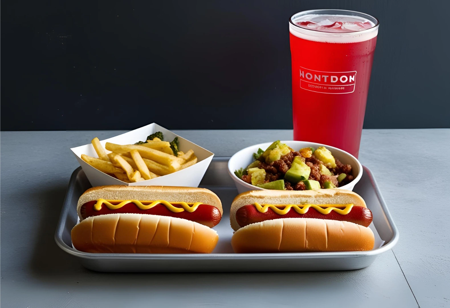 Tray with 2 Hot Dogs