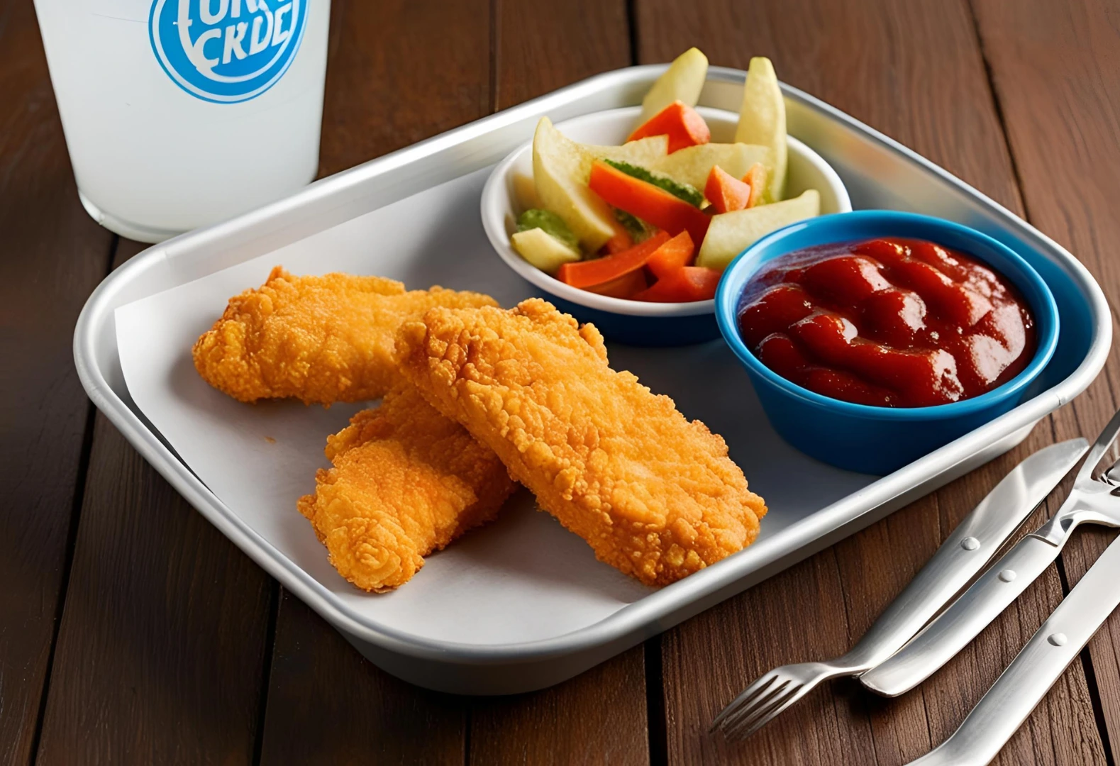 Tray with 3 Chicken Strips