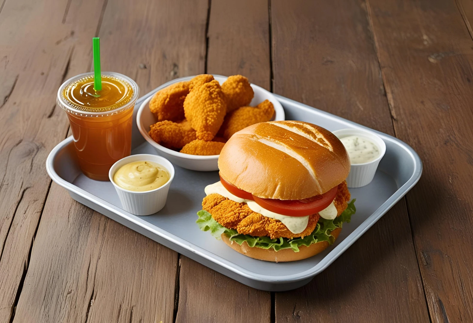 Tray with Regular Chicken Sandwich