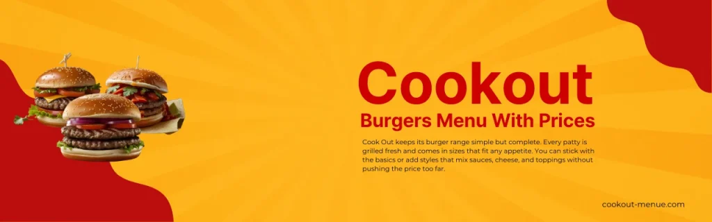 Cookout Burger Menu with prices